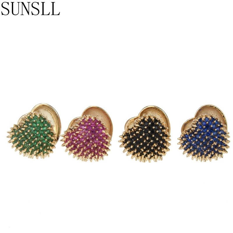 SUNSLL New Designed Multi Colors Cubic Zirconia Punk Rivet Heart Shape Party Hoop Earrings for Women Gift Feminina Brincos
SUNSLL New Designed Multi Colors Cubic Zirconia Punk Rivet Heart Shape Party Hoop Earrings for Women Gift Feminina Brincos