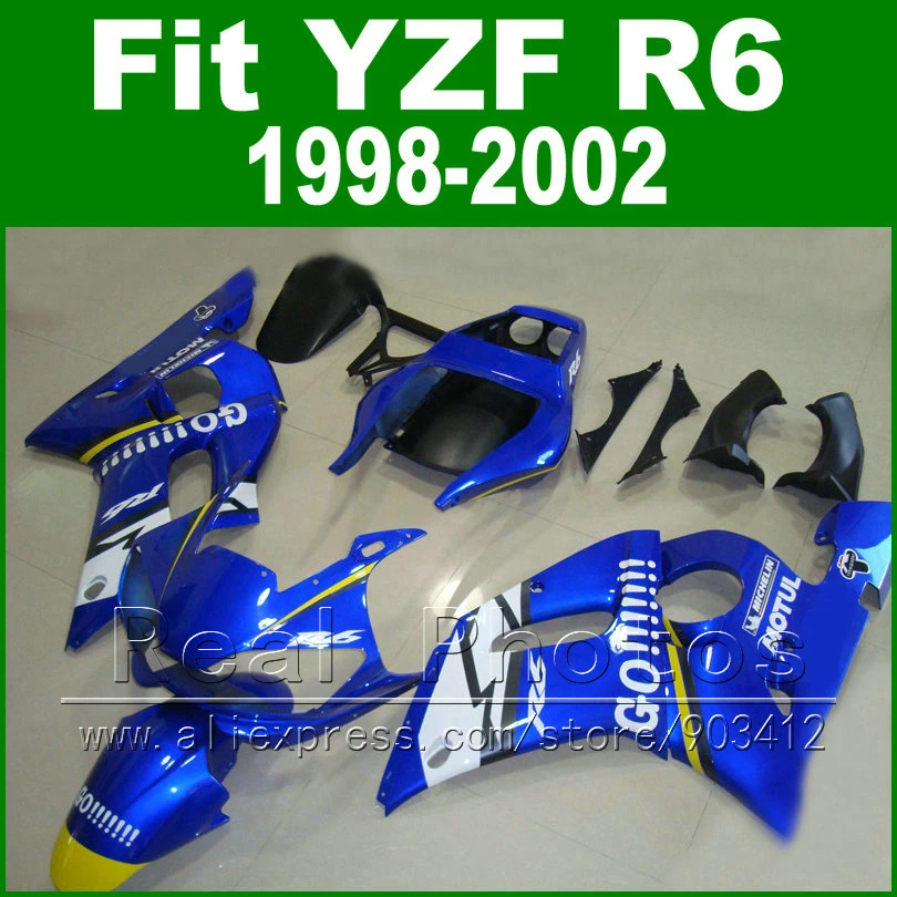 7 подарки пластиковых деталей для YAMAHA R6 обтекатель 1998 1999 2000 2001 2002 синий и матовый