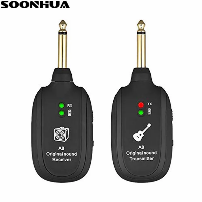 SOONHUA UHF Wireless Guitar Transmitter Receiver Set With Micro USB Charge Port Guitar Wireless Adapter for Electric Guitars
SOONHUA UHF Wireless Guitar Transmitter Receiver Set With Micro USB Charge Port Guitar Wireless Adapter for Electric Guitars