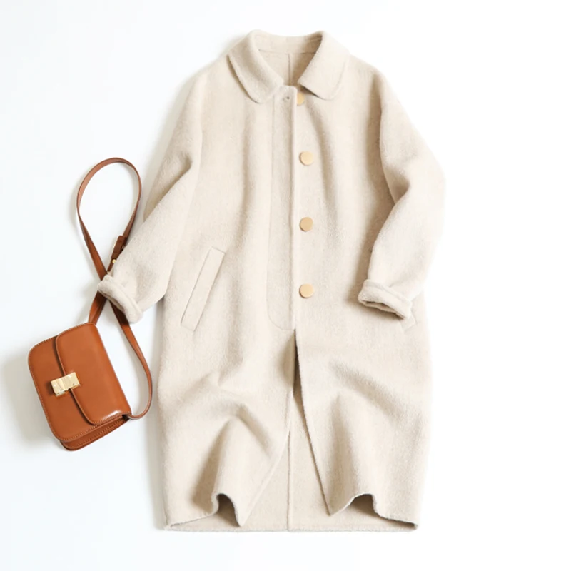 Autumn 2020 new 100% wool coat cashmere coat female in long al mighty popular doll cloth coat collar
Autumn 2020 new 100% wool coat cashmere coat female in long al mighty popular doll cloth coat collar