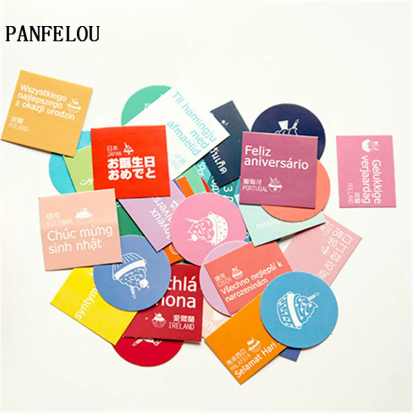 PANFELOU 1bag=40PCS birthday The sealing paste adhesive paper stickers Hand account Scrapbooking DIY Album book cards
PANFELOU 1bag=40PCS birthday The sealing paste adhesive paper stickers Hand account Scrapbooking DIY Album book cards