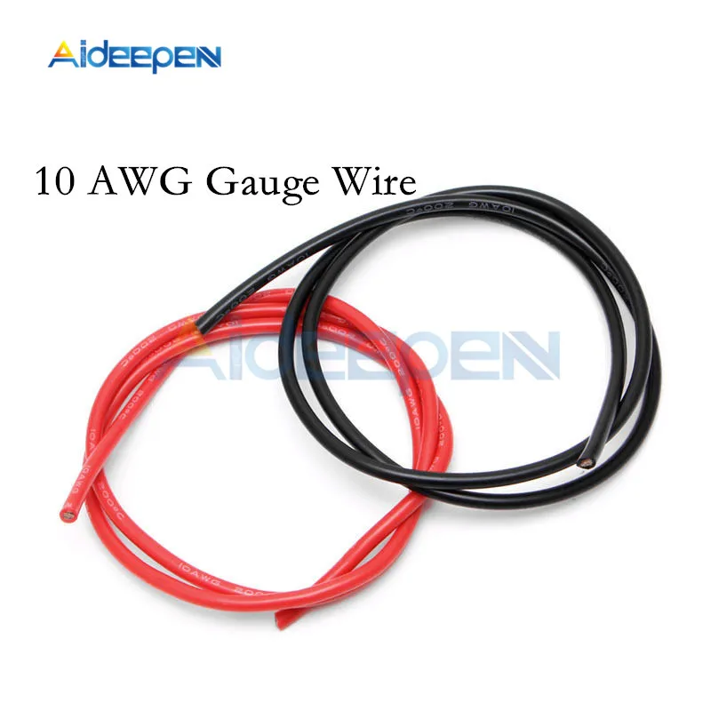 1 Pair 2M 10 AWG Gauge Wire Silicone Flexible Copper Stranded Cables For RC Black and Red
1 Pair 2M 10 AWG Gauge Wire Silicone Flexible Copper Stranded Cables For RC Black and Red