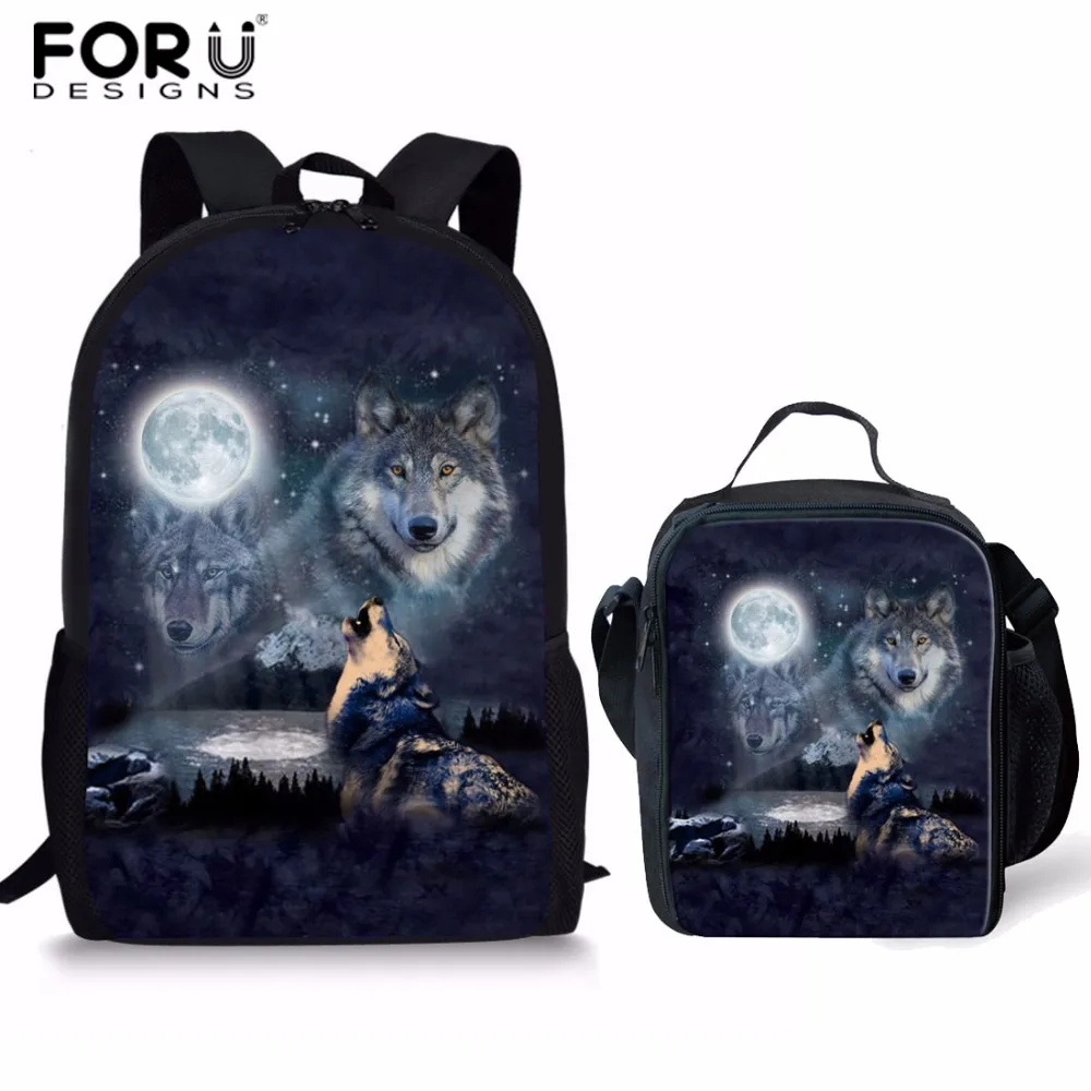 FORUDESIGNS 2Pcs/Set Night Wolf Printing School Bags for Kids Boys School Backpacks Shoulder Bagpack Children Bookbag Satchel
FORUDESIGNS 2Pcs/Set Night Wolf Printing School Bags for Kids Boys School Backpacks Shoulder Bagpack Children Bookbag Satchel