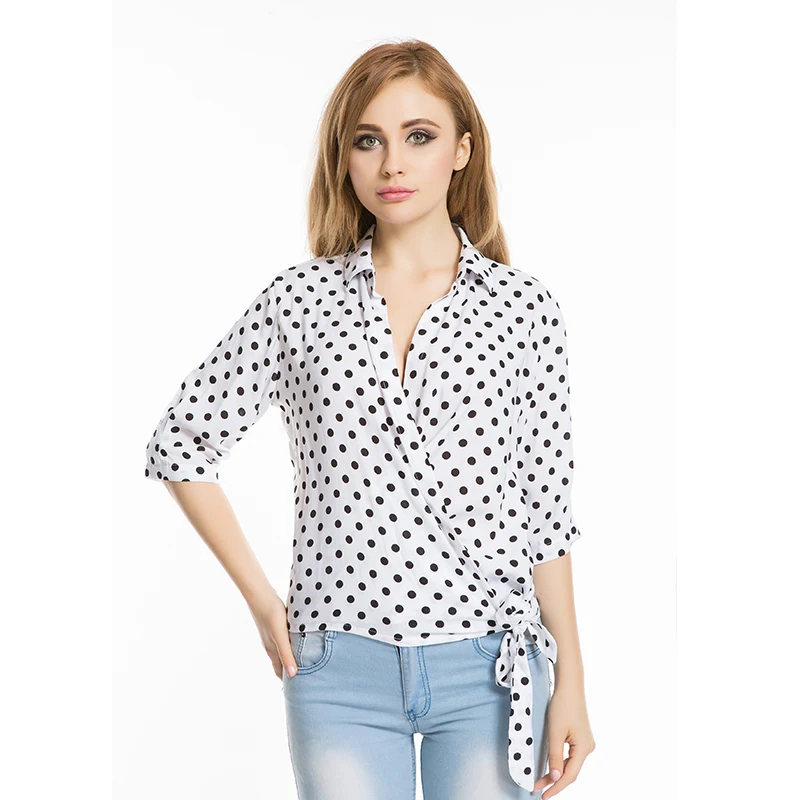 Dioufond Women Polka Dot Summer Blouse Camicia Donna Half Sleeve Blusas Side Knot Tie Womens Tops Casual 2018 Camisas Mujer
Dioufond Women Polka Dot Summer Blouse Camicia Donna Half Sleeve Blusas Side Knot Tie Womens Tops Casual 2018 Camisas Mujer