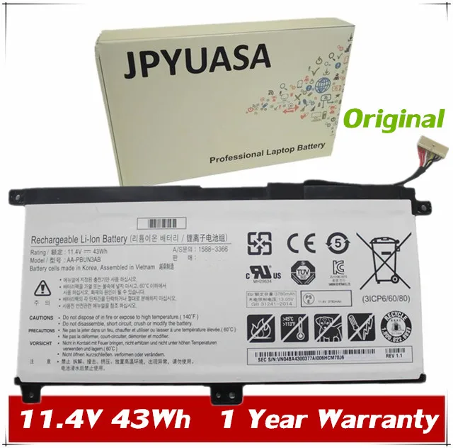 7XINbox 11,4 V 43Wh оригинальная фотобатарея для ноутбука Samsung AA-PBUN3AB NP530E5M SERIES Tablet
7XINbox 11,4 V 43Wh оригинальная фотобатарея для ноутбука Samsung AA-PBUN3AB NP530E5M SERIES Tablet
