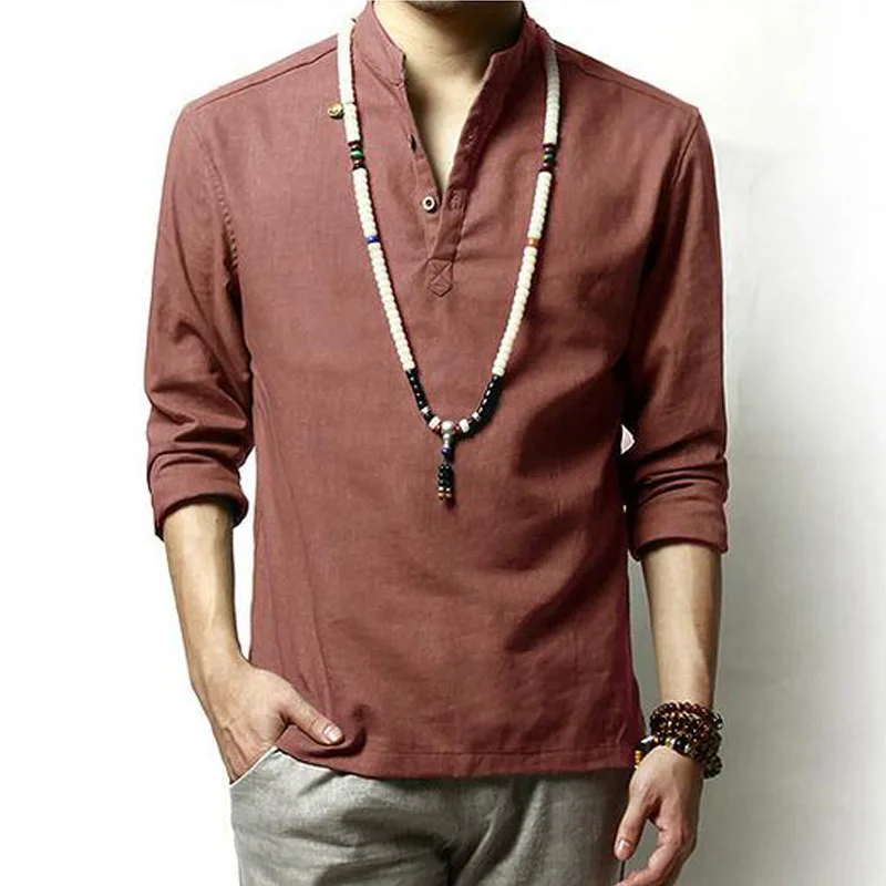 Men Fashion Long Sleeve T-shirts tops tees male Stand Collar Solid Color Linen cotton Cozy Material T-shirts Plus Size 3XL
Men Fashion Long Sleeve T-shirts tops tees male Stand Collar Solid Color Linen cotton Cozy Material T-shirts Plus Size 3XL