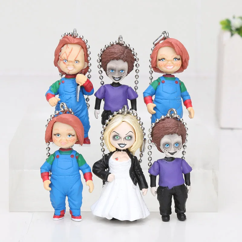 6pcs/set NECA Figure Horror Movie Child's Play Chucky Bride of Chucky & Son Doll Keyring Keychain Pendant Figure Model Toy
6pcs/set NECA Figure Horror Movie Child's Play Chucky Bride of Chucky & Son Doll Keyring Keychain Pendant Figure Model Toy