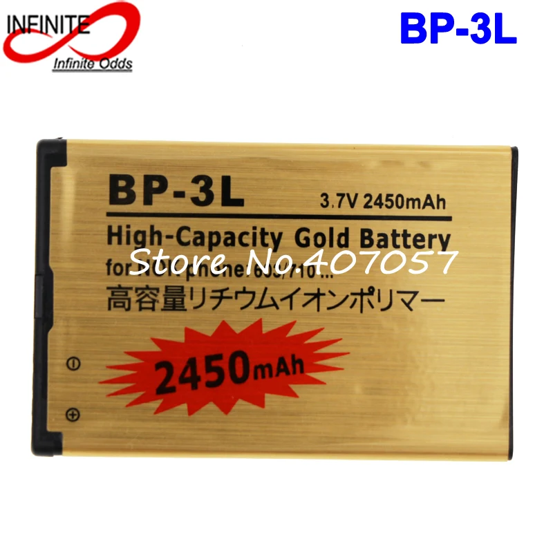 BP-3L 2450mAh High quality Gold battery For NOKIA LUMIA 505 510 710 610 900 ASHA 303 603
BP-3L 2450mAh High quality Gold battery For NOKIA LUMIA 505 510 710 610 900 ASHA 303 603