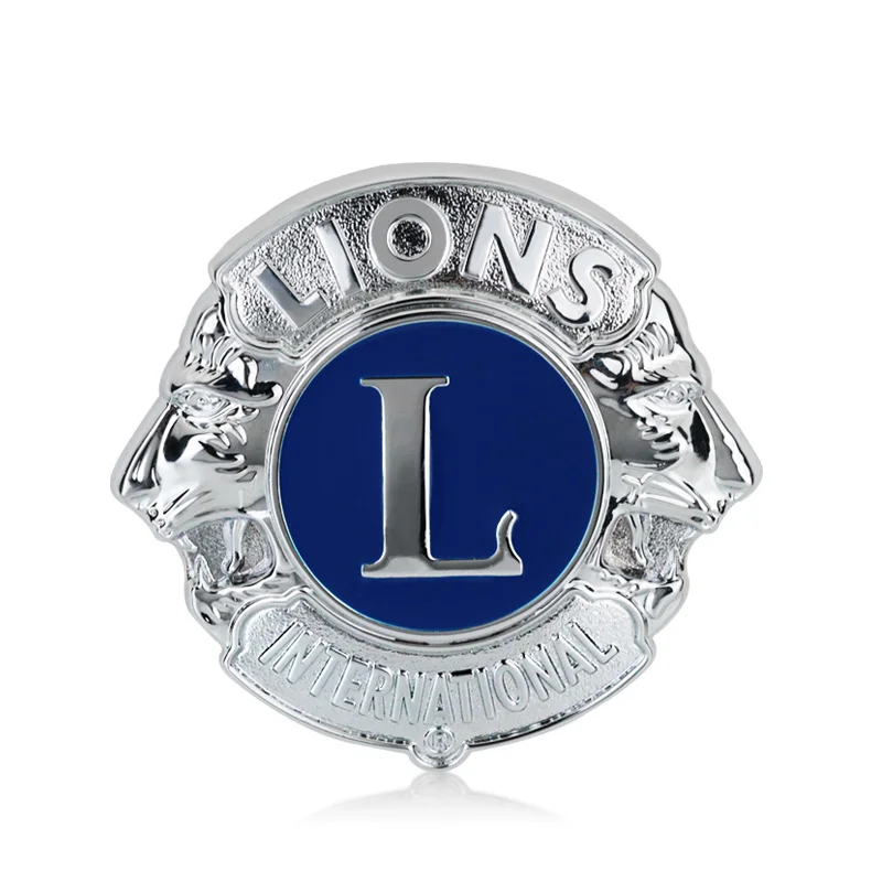 Высококачественная хромированная металлическая эмблема L LIONS International 6 7/10 5 см