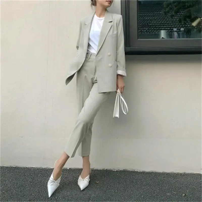 Fashion Pant Suit female New High end Leisure wonen autumn Double-breasted Small suit Coat pants OL two-piece suit women
Fashion Pant Suit female New High end Leisure wonen autumn Double-breasted Small suit Coat pants OL two-piece suit women