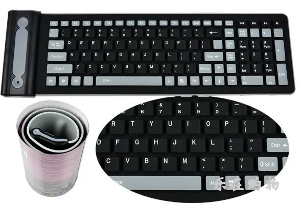 2.4Ghz wireless and soft silicone keyboard folding waterproof 109 keys with numeric keypad | Компьютеры и офис