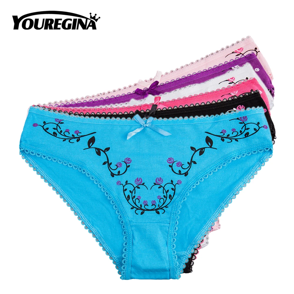 YOUREGINA Underwear Women's Panties Cotton Flowers Print Ladies Briefs Female Lingerie Hollow Comfortable Breathable 6pcs/lot
YOUREGINA Underwear Women's Panties Cotton Flowers Print Ladies Briefs Female Lingerie Hollow Comfortable Breathable 6pcs/lot
