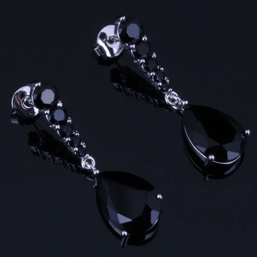 Astonishing Water Drop Black Cubic Zirconia Silver Plated Drop Dangle Earrings V0715
Astonishing Water Drop Black Cubic Zirconia Silver Plated Drop Dangle Earrings V0715