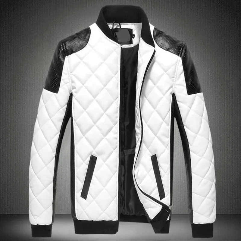 Hot New Slim Men Bomber Jackets Casual Fashion Plaid Pu Leather Jacket Men Black White Plus Size Man Clothing
Hot New Slim Men Bomber Jackets Casual Fashion Plaid Pu Leather Jacket Men Black White Plus Size Man Clothing