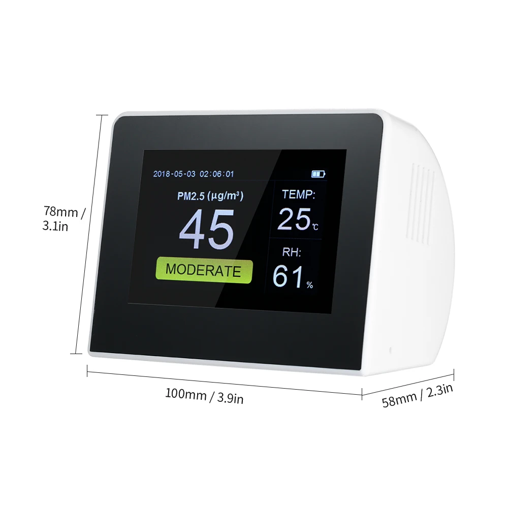 Gas Monitor LCD HCHO & TVOC Tester Air Quality Detector Indoor/Outdoor Digital PM2.5 Formaldehyde Instrument Meter Air Analyzers
Gas Monitor LCD HCHO & TVOC Tester Air Quality Detector Indoor/Outdoor Digital PM2.5 Formaldehyde Instrument Meter Air Analyzers