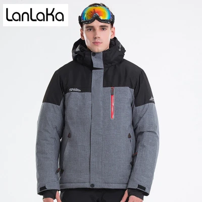 LANLAKA новый бренд лыжная куртка Для мужчин зимние Куртка из искусственной кожи PU