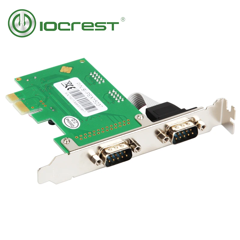 2 портовая серийная плата контроллера IOCREST PCI Express RS232 Com db9 чип e 1 0x1 WCH382 с