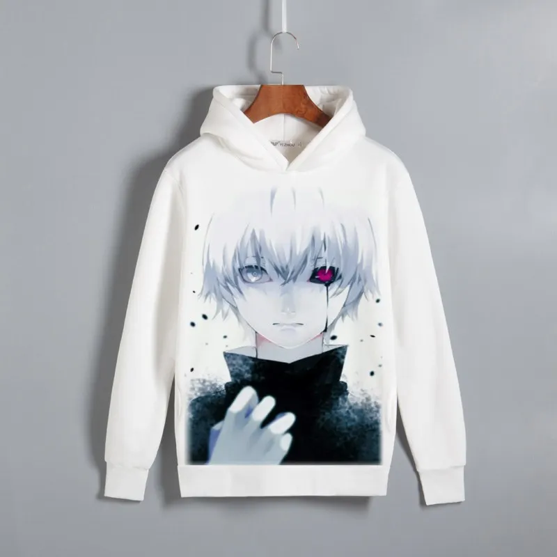 Tokyo Ghoul Cosplay Ken Kaneki Print Pullover hooded sweatshirts Unisex Kirishima Touka Fleece Hoodies for Autumn
Tokyo Ghoul Cosplay Ken Kaneki Print Pullover hooded sweatshirts Unisex Kirishima Touka Fleece Hoodies for Autumn