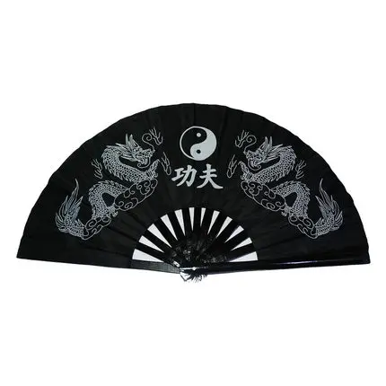 Черный красный Taiji кунг фу вентилятор из чистого пластика Tai Chi двухсторонний