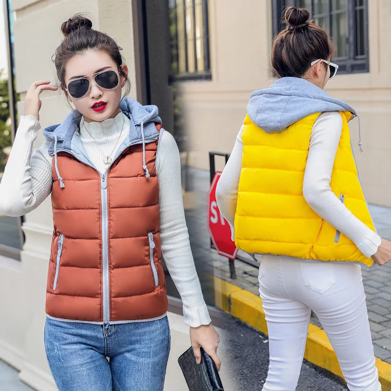 2020 Autumn Cotton Padded Vest Removable Hat Slim Warm Waistcoat Plus Size Female Outwear Sleeveless Women Winter Jacket OKD432
2020 Autumn Cotton Padded Vest Removable Hat Slim Warm Waistcoat Plus Size Female Outwear Sleeveless Women Winter Jacket OKD432