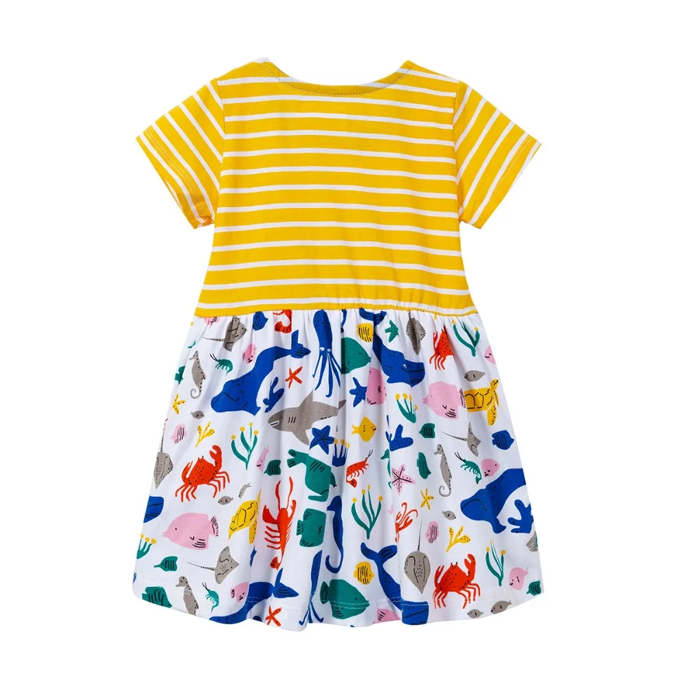 Girl's O-neck Short Sleeve Casual Stripes Design Cute Cartoon Print Summer A-line Dresses 100% Cotton Streetwear Top Dresses
Girl's O-neck Short Sleeve Casual Stripes Design Cute Cartoon Print Summer A-line Dresses 100% Cotton Streetwear Top Dresses