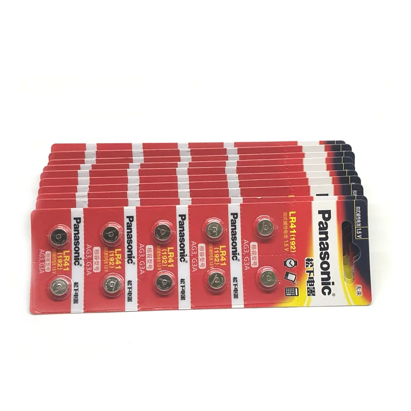 80pcs/lot Panasonic LR41 Button Cell Battery LR 41 SR41 AG3 G3A L736 192 392A Zn/MnO2 1.5V Lithium Coin Batteries Cell
80pcs/lot Panasonic LR41 Button Cell Battery LR 41 SR41 AG3 G3A L736 192 392A Zn/MnO2 1.5V Lithium Coin Batteries Cell