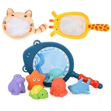 Fishing Toys Network Bag Pick up Duck&Fish Kids Toy Swimming Classes Summer Play Water Bath Doll Water Spray Bath toys