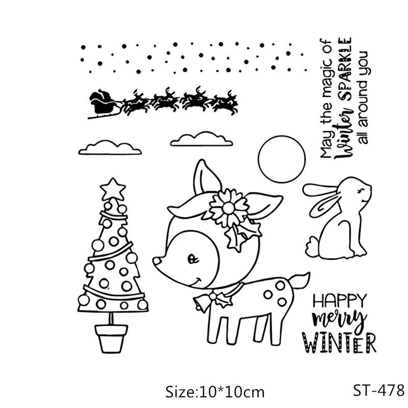 Прозрачные силиконовые штампы AZSG с оленем и раввином для скрапбукинга сделай сам