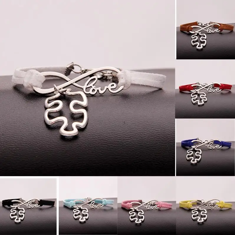 10pcs/lot Infinity Love 8 Autism Puzzle pendant Bracelets Charm Women/Men Simple Bracelets/Bangles Jewelry Gift N20
10pcs/lot Infinity Love 8 Autism Puzzle pendant Bracelets Charm Women/Men Simple Bracelets/Bangles Jewelry Gift N20