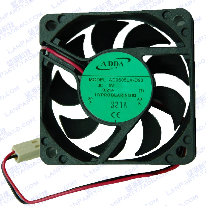 

Free Shipping For ADDA AD0605LX-D90, T DC 5V 0.21A 2-wire 2-pin connector 70mm 60x60x15mm Server Square Cooling fan