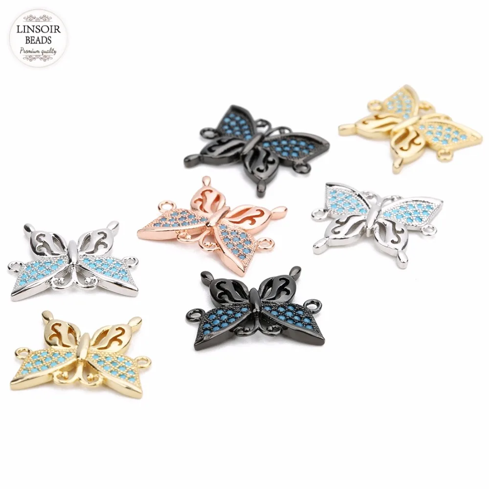 Linsoir 2pcs/lot Gold Color Butterfly Pendants for Necklace Copper Pave Zircon Connectors DIY Bracelets Jewelry Findings 20*17mm
Linsoir 2pcs/lot Gold Color Butterfly Pendants for Necklace Copper Pave Zircon Connectors DIY Bracelets Jewelry Findings 20*17mm