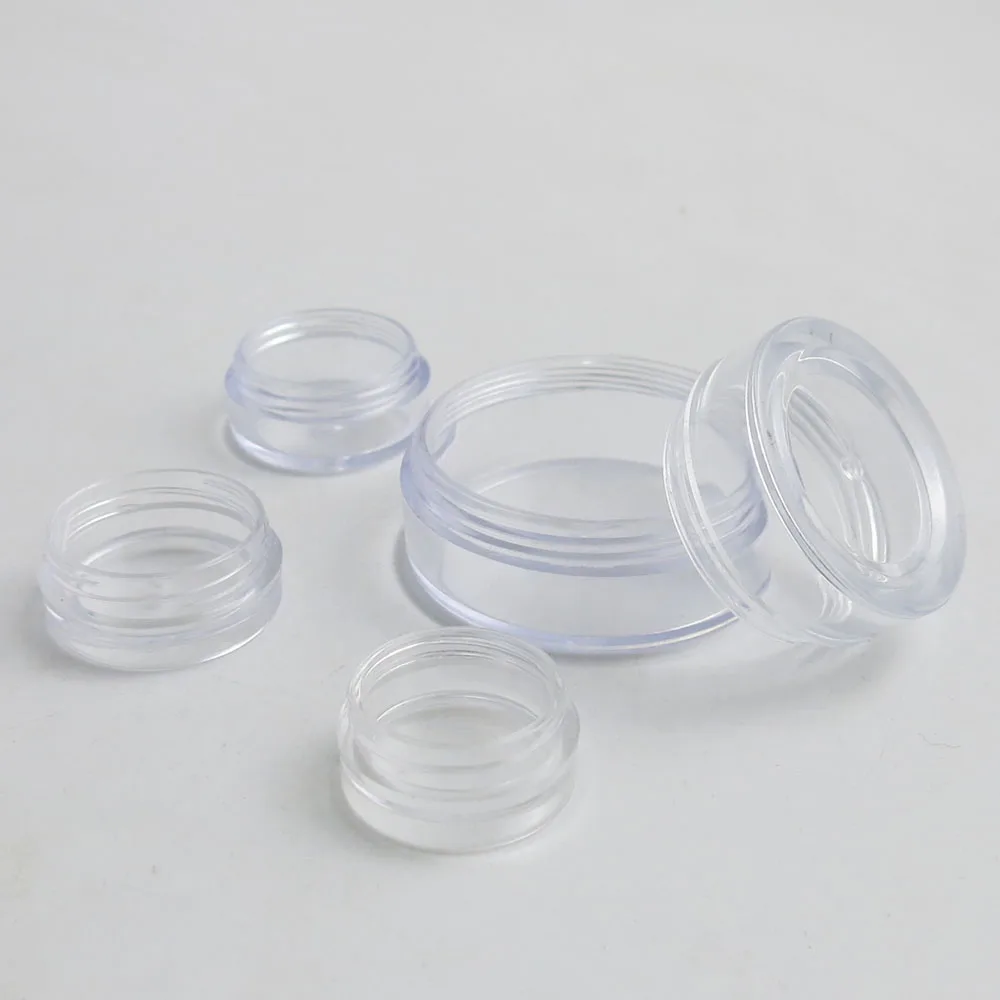 50 x 1g 2g 3g 10g 20g High Quality Empty Transparent PS Cream Jar With Three Plastic Cap Cosmetic Make Up Containers
50 x 1g 2g 3g 10g 20g High Quality Empty Transparent PS Cream Jar With Three Plastic Cap Cosmetic Make Up Containers