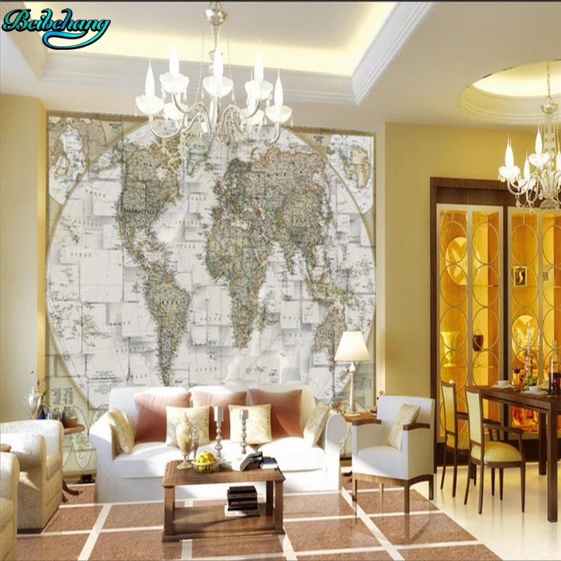 beibehang Large Custom Nonwovens Wallpaper 3D Stereo Mural World Map TV Background Wall papel de parede para quarto
beibehang Large Custom Nonwovens Wallpaper 3D Stereo Mural World Map TV Background Wall papel de parede para quarto