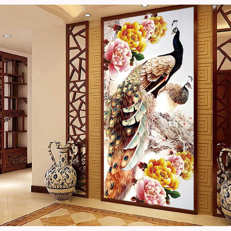 Beads Painting Fashion 5D Round Diamond Painting Cross Stitch Diamond Embroidery Paste for Peacocks Peony Flower 100x50cm
Beads Painting Fashion 5D Round Diamond Painting Cross Stitch Diamond Embroidery Paste for Peacocks Peony Flower 100x50cm