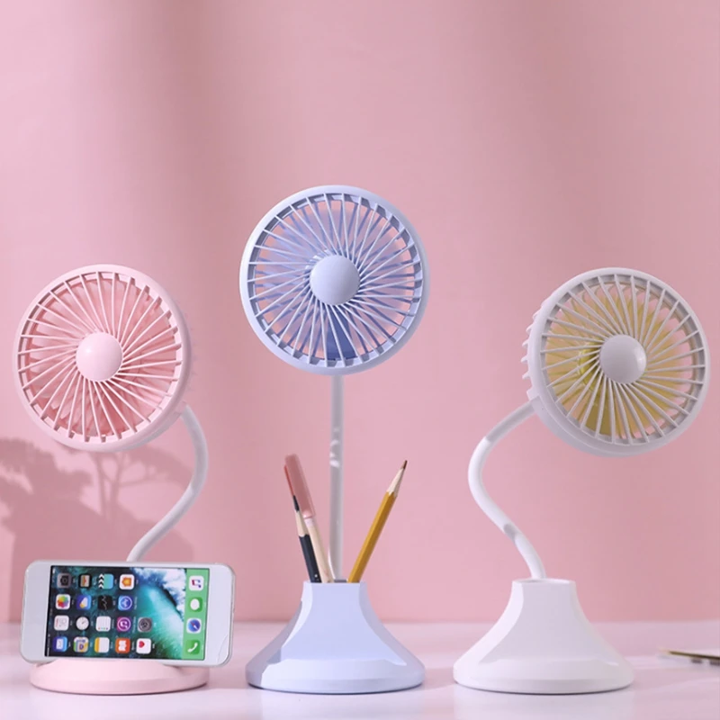Usb Rechargeable Desktop Desk Lamp Fan Student Learning Multi-Function Pen Holder Table For Home Office Best Gift | Бытовая техника