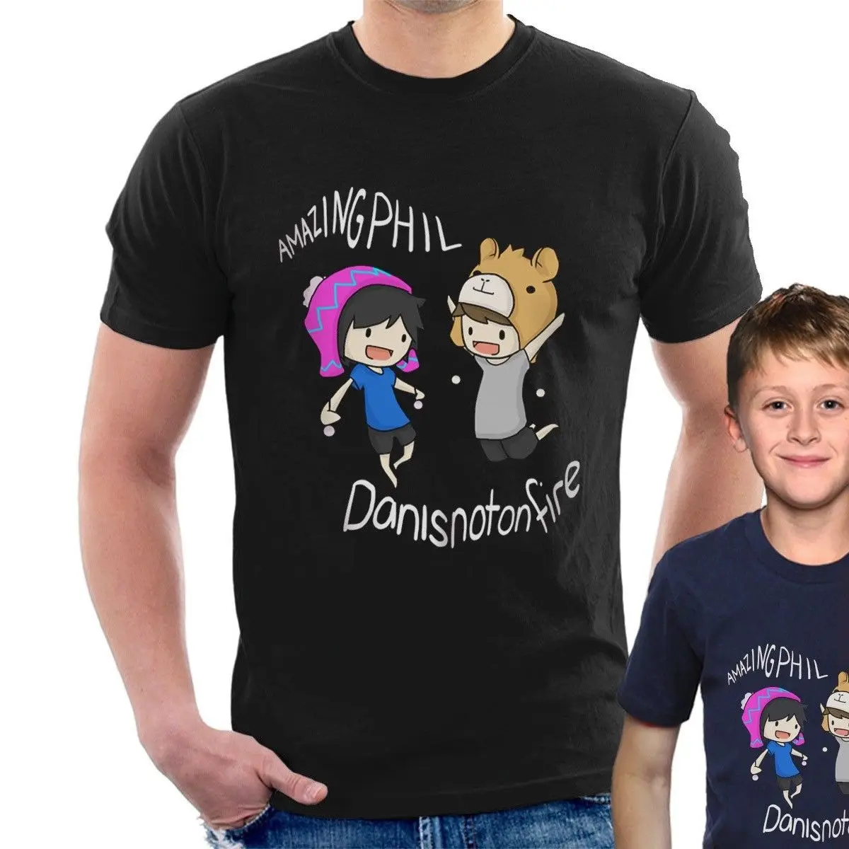 Футболка Дэн и Фил Youtuber amazingphili danisnotonfire для детей мальчиков девочек взрослых B74