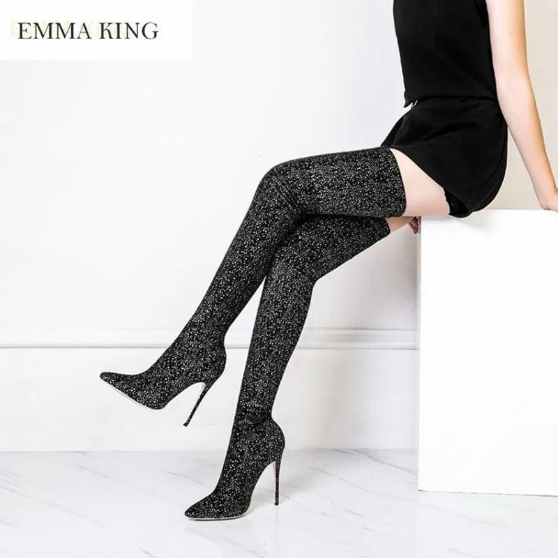 EMMA KING, украшенные кристаллами; Пикантные Женские ботфорты туфли на высоком тонком каблуке-шпильке, с острым носком, женские высокие сапоги д...
EMMA KING, украшенные кристаллами; Пикантные Женские ботфорты туфли на высоком тонком каблуке-шпильке, с острым носком, женские высокие сапоги д...