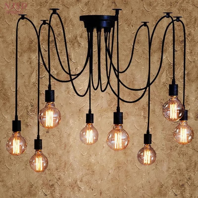 1.2M Retro Industrial Style Multi-head Spider Light Black LED Pendant Light Creative Hanging Lamp for Dining Room Restaurant
1.2M Retro Industrial Style Multi-head Spider Light Black LED Pendant Light Creative Hanging Lamp for Dining Room Restaurant