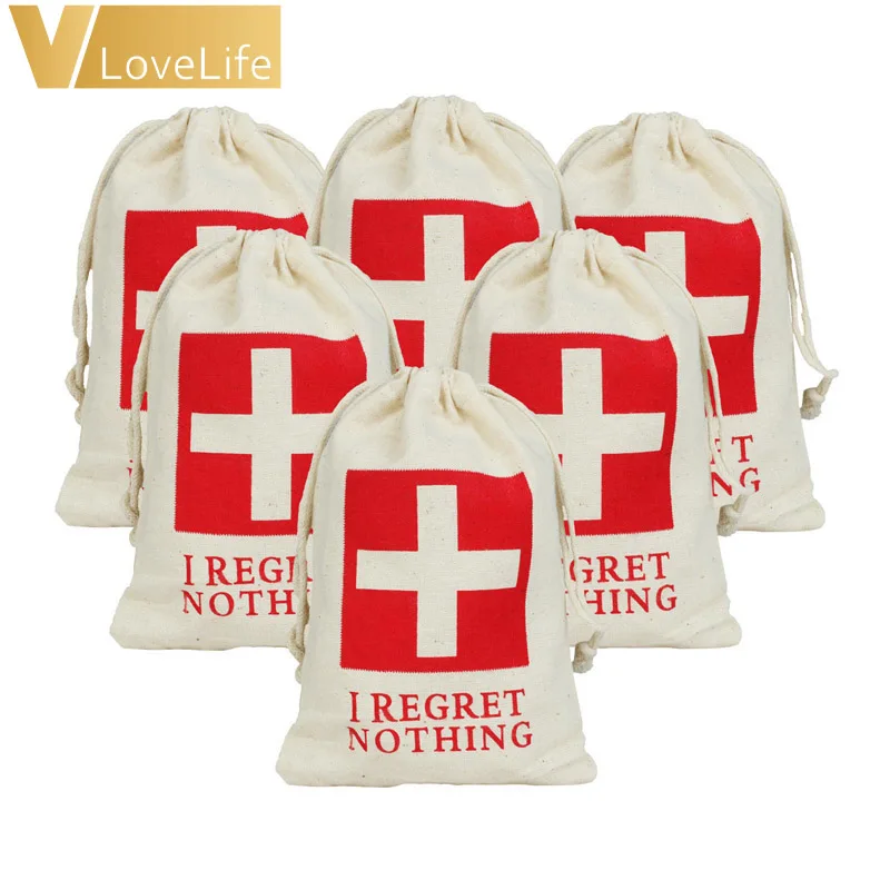 6pcs Hangover Kit Bag 4"x6"Cotton Bachelorette Party Wedding Favors Bags I Regret Nothing Decoration Supplies
6pcs Hangover Kit Bag 4"x6"Cotton Bachelorette Party Wedding Favors Bags I Regret Nothing Decoration Supplies