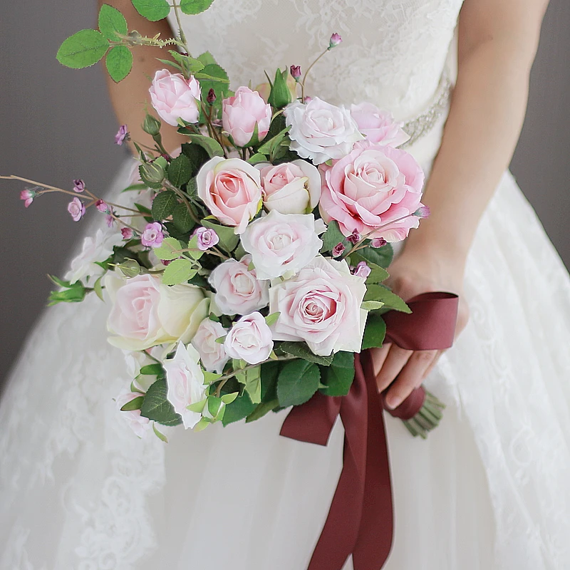 IFFO new high-end custom bride hand flower bouquet pink roses ribbon wedding bouquet bridesmaid wrist flower girl DIY Decorative
IFFO new high-end custom bride hand flower bouquet pink roses ribbon wedding bouquet bridesmaid wrist flower girl DIY Decorative