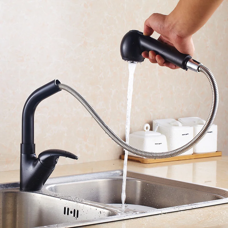 Chrome/Black pull out Kitchen Faucet Swivel Deck Mounted Taps Crane Single Hole Faucet Mixers Taps Pull Out Shower Head
Chrome/Black pull out Kitchen Faucet Swivel Deck Mounted Taps Crane Single Hole Faucet Mixers Taps Pull Out Shower Head