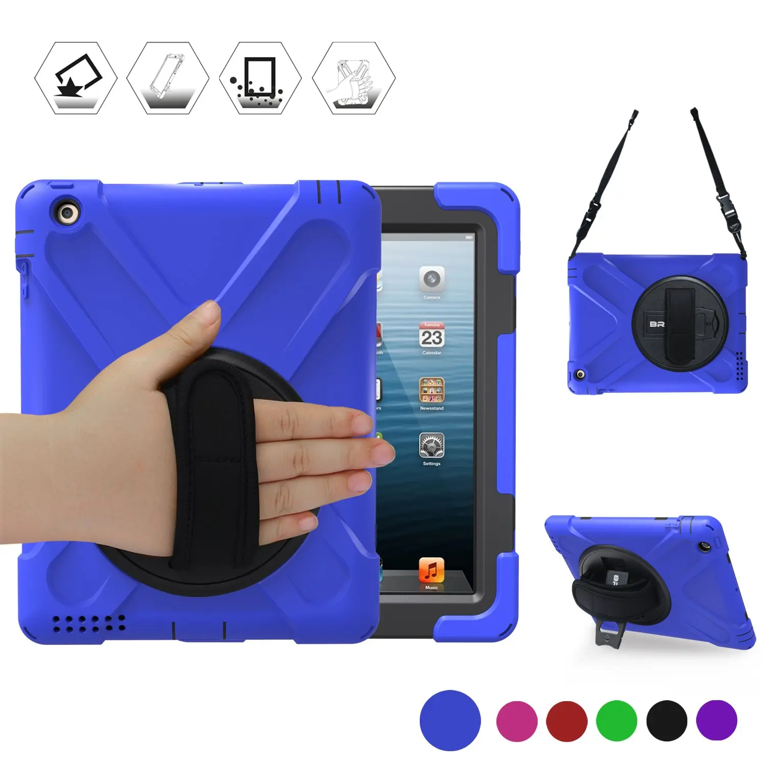 Conelz For iPad 4 Case,iPad 3 2Case,Shock-Absorption Armor Defender Protective Case Rotatable Built-in Kickstand/Hand Strap
Conelz For iPad 4 Case,iPad 3 2Case,Shock-Absorption Armor Defender Protective Case Rotatable Built-in Kickstand/Hand Strap