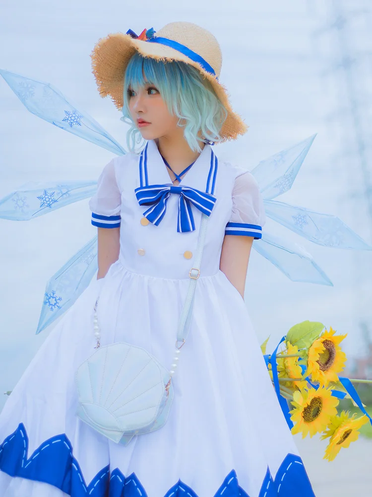 Anime! Touhou Project Cirno Cosplay Costume the Embodiment of Scarlet Devil Dress Uniform
Anime! Touhou Project Cirno Cosplay Costume the Embodiment of Scarlet Devil Dress Uniform