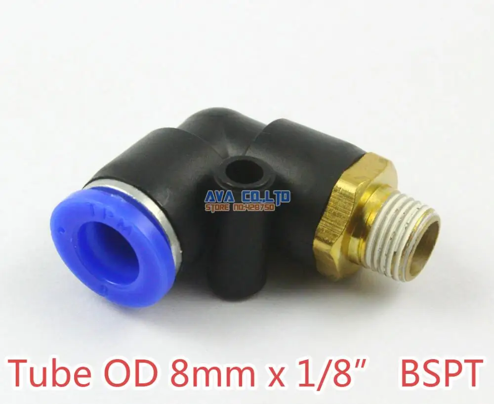 10 Pieces Tube OD 8mm x 1/8" BSPT Male Elbow Pneumatic Connector Push In To Connect Fitting One Touch Quick Release Air Fitting
10 Pieces Tube OD 8mm x 1/8" BSPT Male Elbow Pneumatic Connector Push In To Connect Fitting One Touch Quick Release Air Fitting