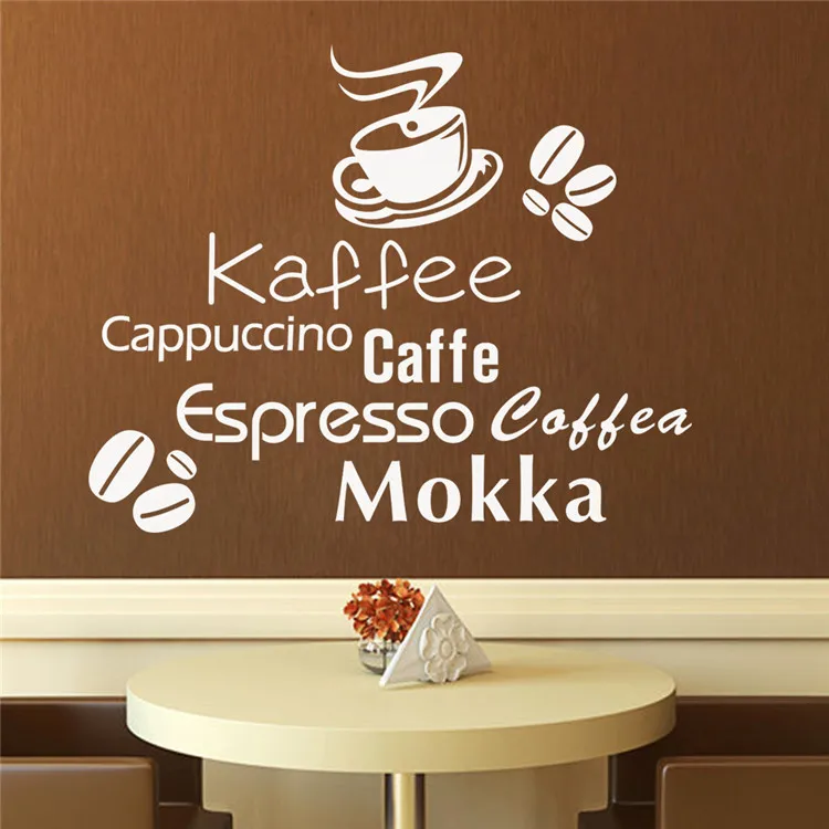 Kaffee капучино кафе английский надписи стена наклейка для телевизор диван фон