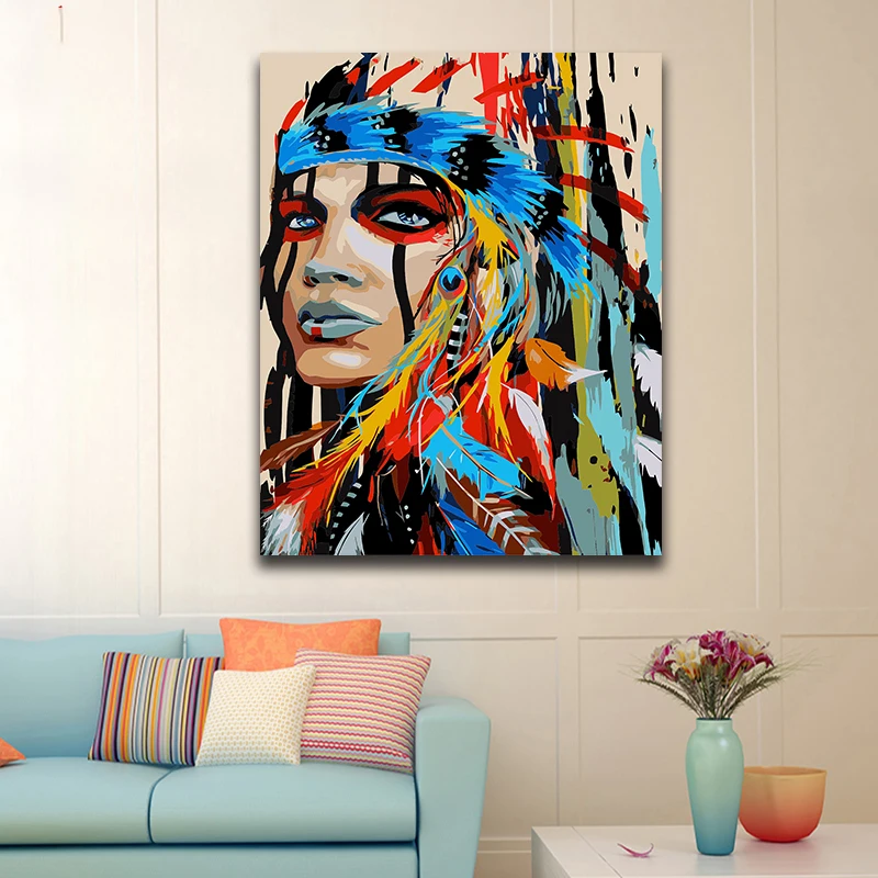 DIY Coloring paint by numbers Colorful woman paintings by numbers with kits 40x50 framed
DIY Coloring paint by numbers Colorful woman paintings by numbers with kits 40x50 framed