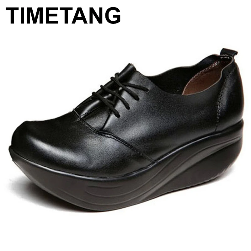 TIMETANG Women's Med Heel Wedge Platform Pumps Casual Lace up Genuine Leather Shoes Extral Plus Size 43
TIMETANG Women's Med Heel Wedge Platform Pumps Casual Lace up Genuine Leather Shoes Extral Plus Size 43