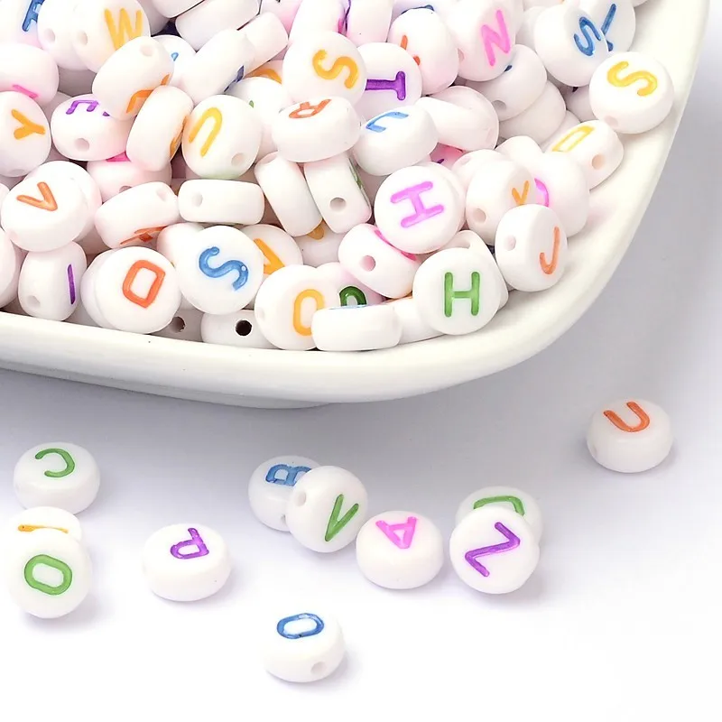 3500pc/Bag Alphabet Acrylic Beads Mixed Letters A to Z Flat Round White For DIY Jewelry Accessories Making Wholesale,7x4mm
3500pc/Bag Alphabet Acrylic Beads Mixed Letters A to Z Flat Round White For DIY Jewelry Accessories Making Wholesale,7x4mm