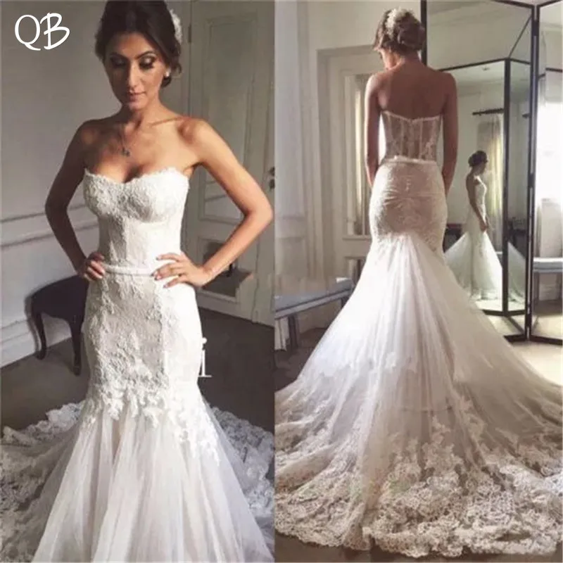 Sexy Wedding Dresses 2019 New Fashion Mermaid Sweetheart Big Train Lace Beading Flowers Bridal Gowns Custom Made ZD38
Sexy Wedding Dresses 2019 New Fashion Mermaid Sweetheart Big Train Lace Beading Flowers Bridal Gowns Custom Made ZD38