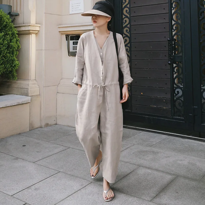 Catsuit Body Feminino Bodysuit Women Women's Jumpsuit And Linen Casual Nine Pants Bf Loose Suit Clothing Wide Leg Large Size
Catsuit Body Feminino Bodysuit Women Women's Jumpsuit And Linen Casual Nine Pants Bf Loose Suit Clothing Wide Leg Large Size